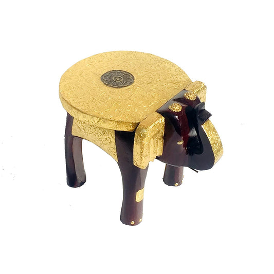 Wooden Painting Decorative Rajasthani Elephant Stool | Home Decorative Items | Showpiece