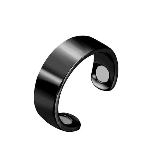 Blood Sugar Control Ring | Adjustable Magnetic Therapy Ring for Blood Sugar Management |Lymphatic Drainage, Pain Relief (Black)