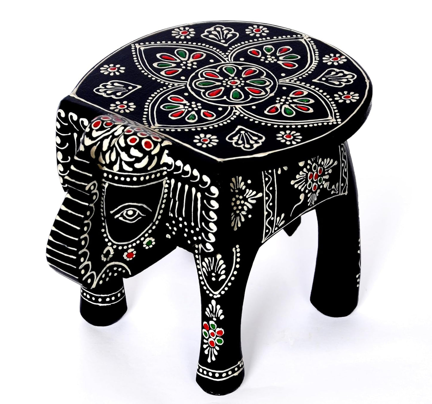 Wooden Painting Decorative Rajasthani Elephant Stool | Home Decorative Items | Showpiece