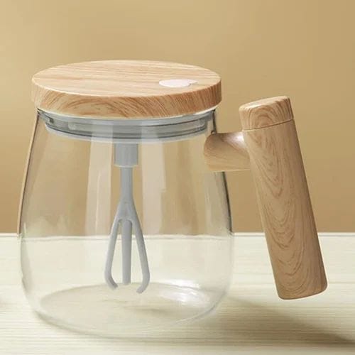 Self Stirring coffee Mug, Glass Electric High Speed Mixing Cup, Automatic Mixing Mug Rotating, 400ml Battery Powered Stirring Cup to Stir Coffee/Milk/Protein Powder at Desk