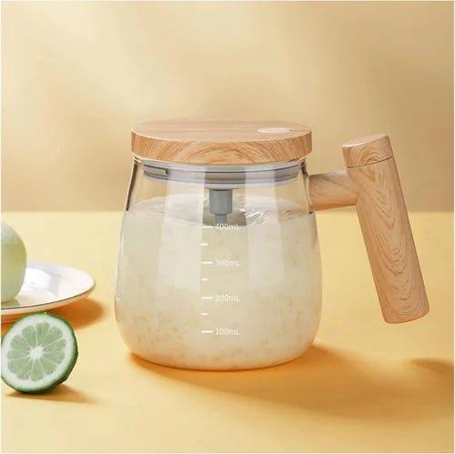Self Stirring coffee Mug, Glass Electric High Speed Mixing Cup, Automatic Mixing Mug Rotating, 400ml Battery Powered Stirring Cup to Stir Coffee/Milk/Protein Powder at Desk